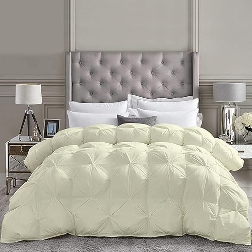 Juego de edredón plisado prémium de 3 piezas extra largo de plumón alternativo de 500 GSM, relleno 100% algodón egipcio, tamaño individualindividual