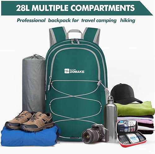 Miniatura 10 de ZOMAKE Mochila plegable ligera de 28L - Mochila plegable resistente al agua Mochila plegable ligera para senderismo