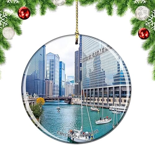 Miniatura 33 de Weekino Illinois Chicago Wrigley Field USA - Adorno para árbol de Navidad, decoración colgante para colgar, colección de recuerdos de viaje por