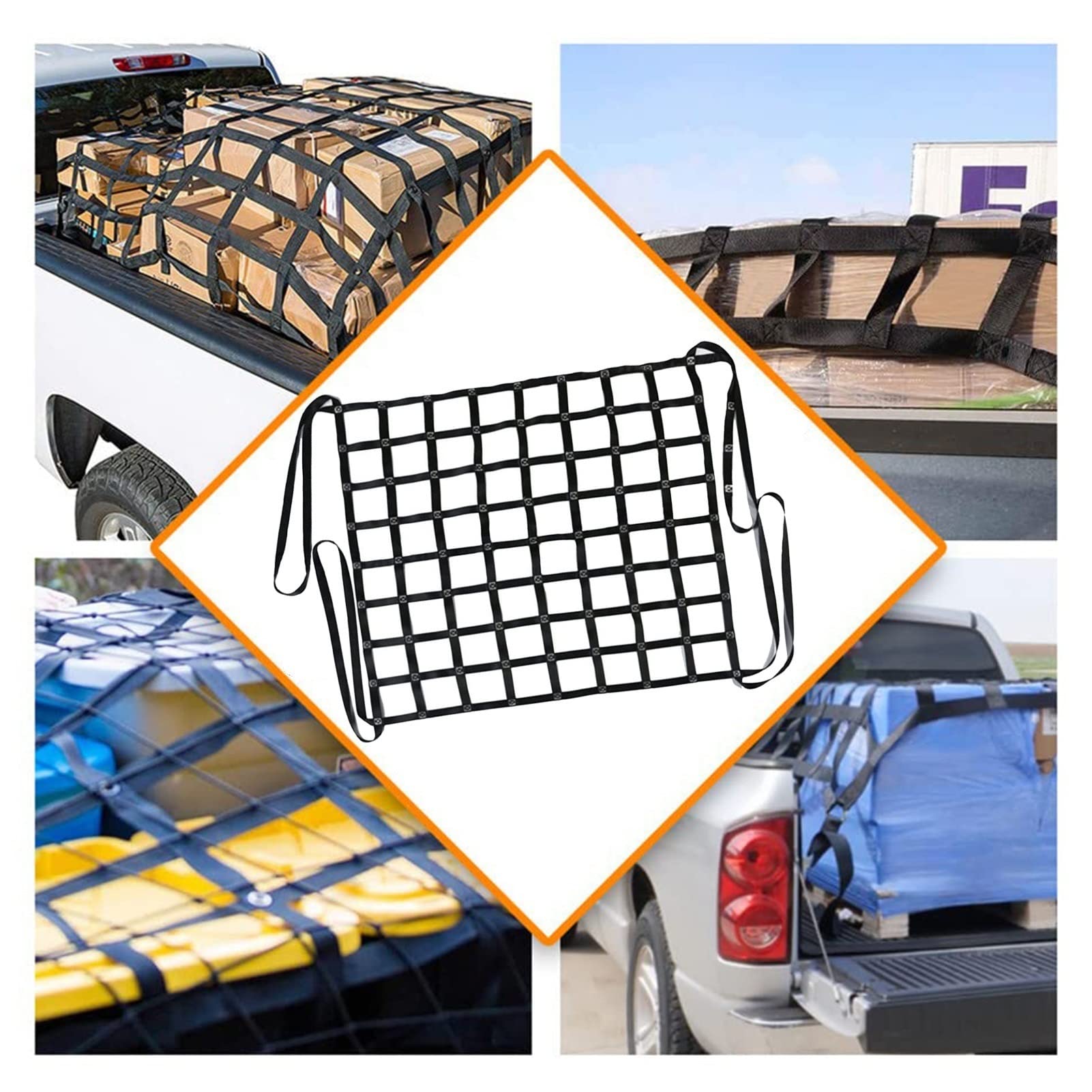 Reti di carico di sollevamento - Rete di sollevamento per pallet, rete da carico nera per pallet, imbracatura decorativa per recinzione, carico e scarico di cinghie di movimentazione di carichi