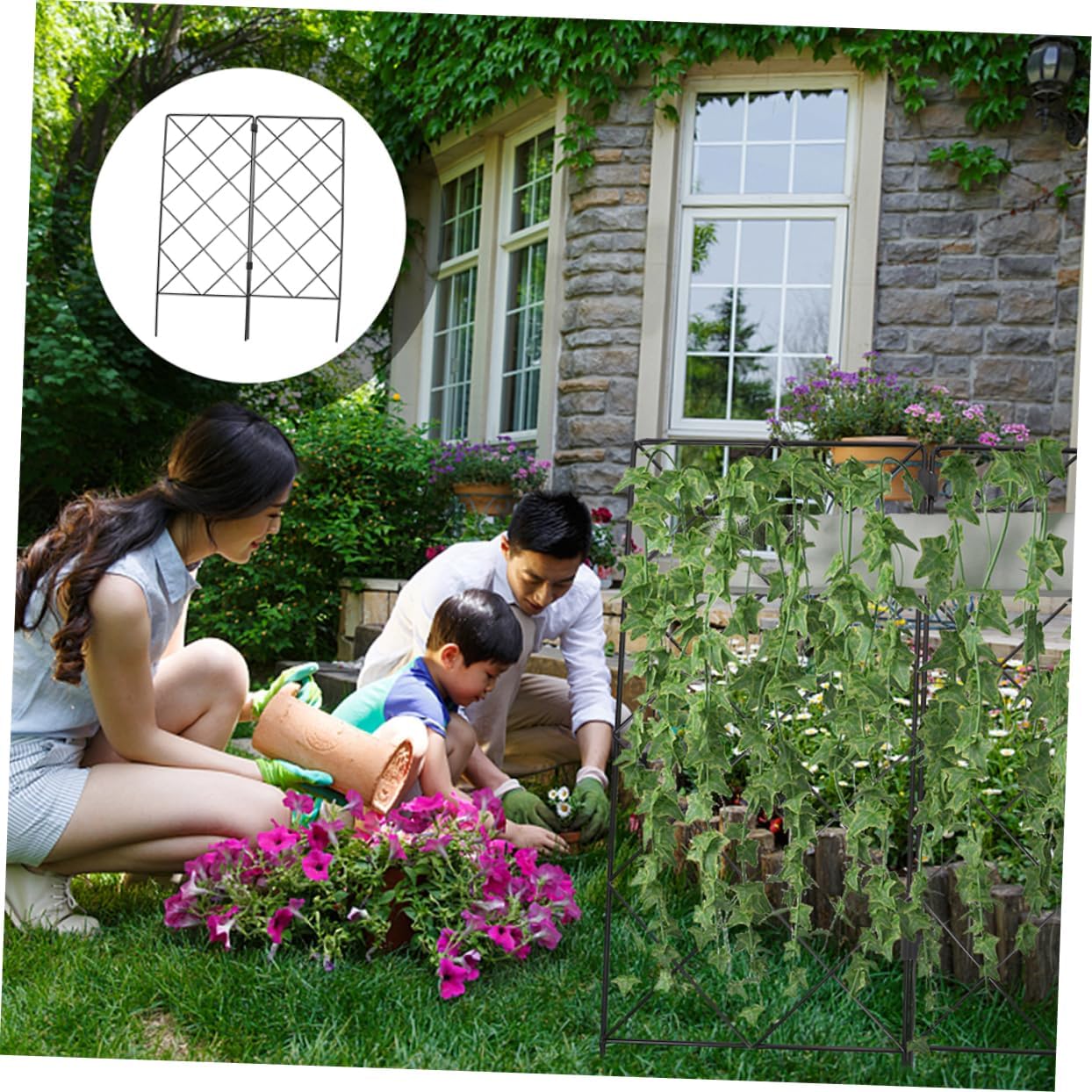 2Pcs Garden Trellis for Climbing Plants Sturdy Folding Plant Support Structure for Vertical Growth of Vines Flowers and Vegetables