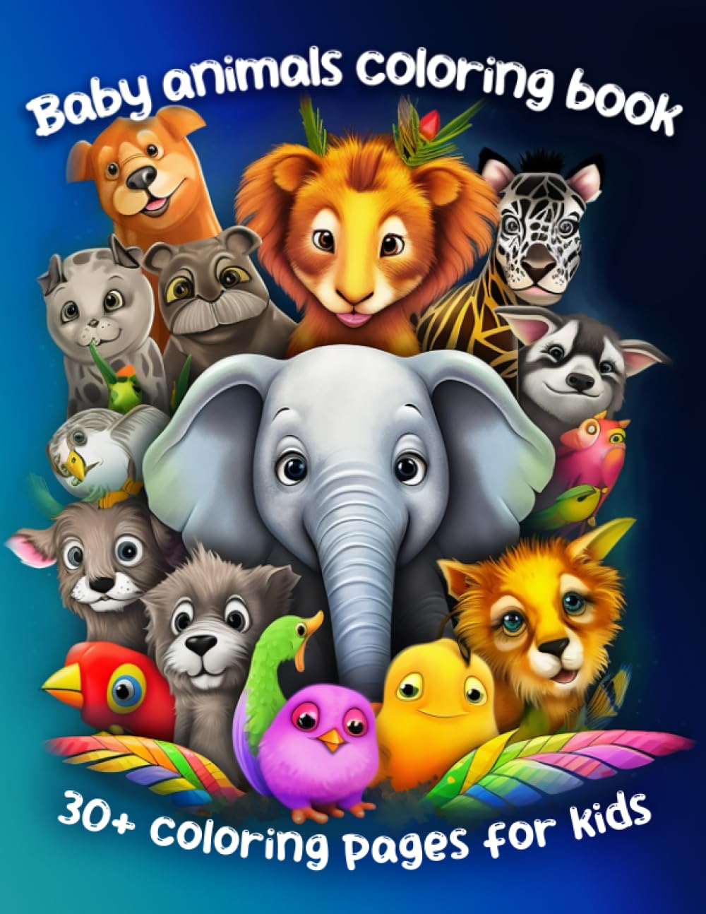 Baby animals coloring book: Coloring pages for kids with full page illustrations