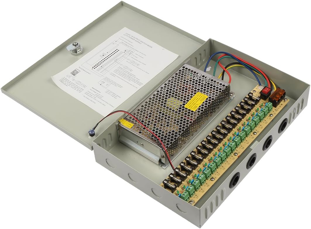DC 12V 15A 180W 18 Channel Port Output CCTV Distributed Power Supply Box Key Lock for Security Camera (42703a4329ad2c8f7058c2eb6e983cf5)