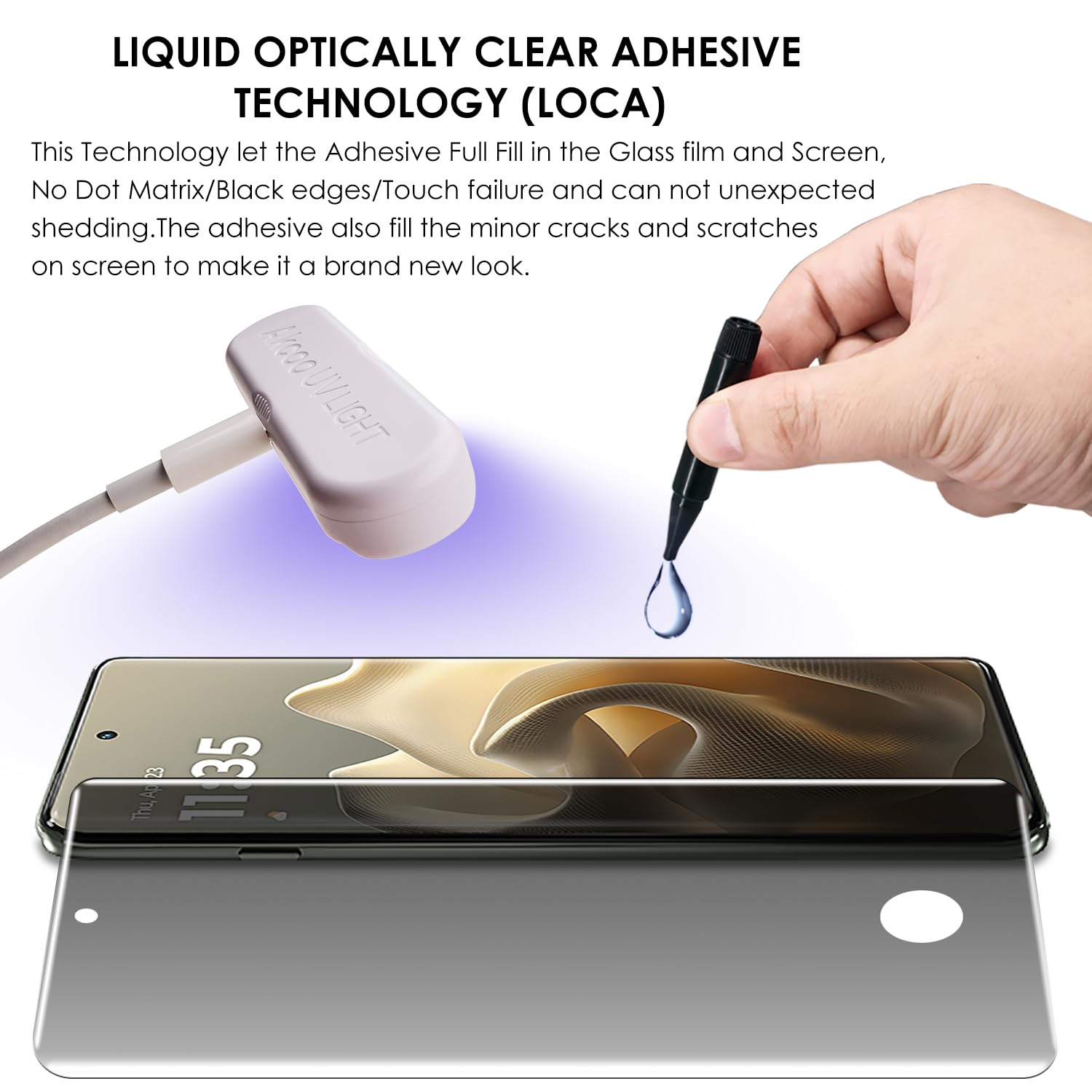 Protector de pantalla de privacidad para Motorola Edge 60/60 Fusion / 60 Pro, juego de 3 unidades, antiespía, cobertura de borde a borde, compatible con identificación de huellas dactilares