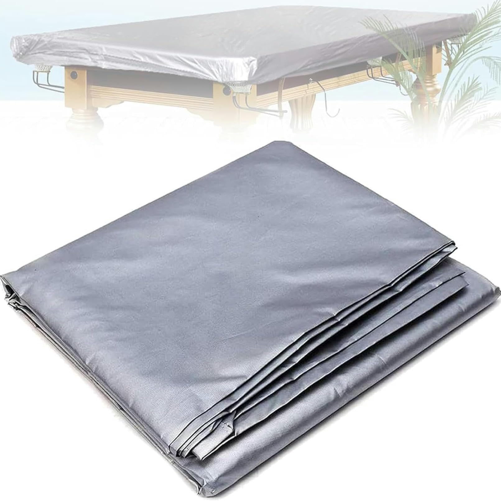 Cubierta para mesa de billar de PVC plateado con máxima protección solar e impermeable