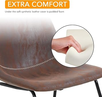 PayLessHere Dining Chairs Set of 2 Kitchen Chairs Living Room Chairs Counter Stools with Backs Leather Island (18 Inch)