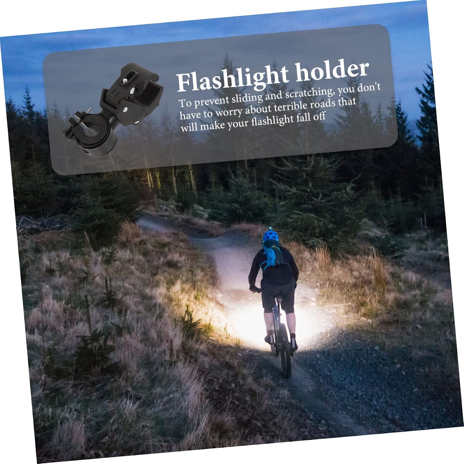 2pcs Bike Flashlight Holder Bike Light Mount Flashlight Rack Torch Stand Clip Parts Accessories for Cyclists