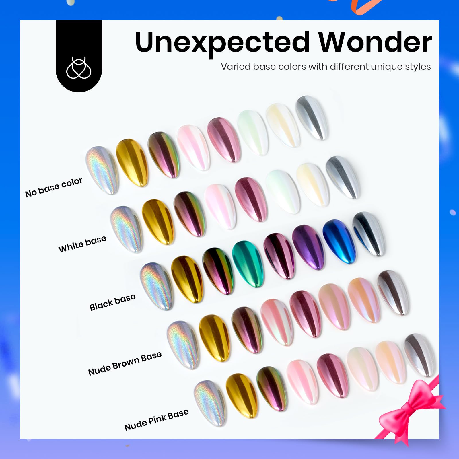 Amazon.com: Beetles Metallic Chrome Nail Powder Kit Black
