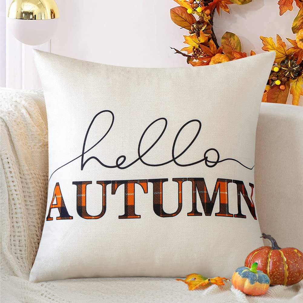LMSHOWOWO Housses De Coussin Déco Automne 45x45cm, 2Pièces Citrouille
