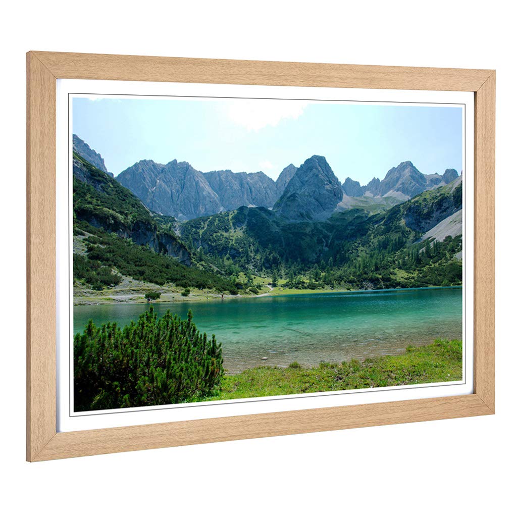 Big Box Art Framed Print of Landscape Seebensee Mountains & Lake Design | Wall Art Picture | Home Decor for Kitchen, Living Room, Bedroom, Hallway, Oak, A2 / 24.5x18 Inch / 62x45cm