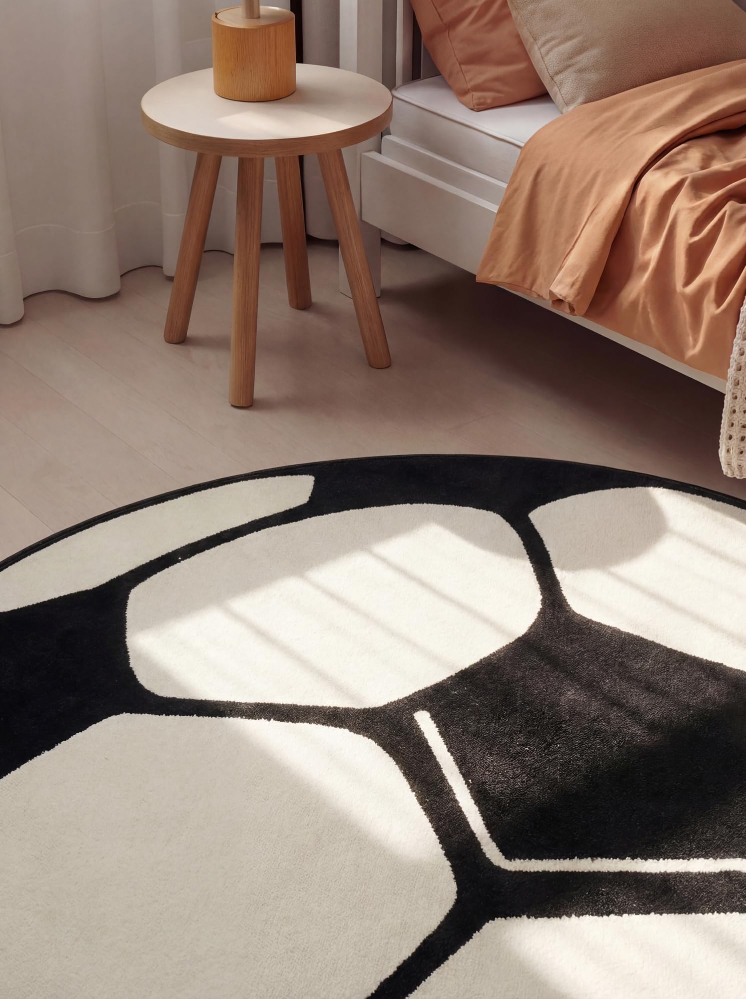 Hanse Home PP Fußball Rund Spielteppich – Kinderteppich rutschfest Kurzflor Teppich Fußball-Spielteppich Fußball-Motiv für Schlafzimmer, Kinderzimmer, Spielzimmer – Ø 150cm
