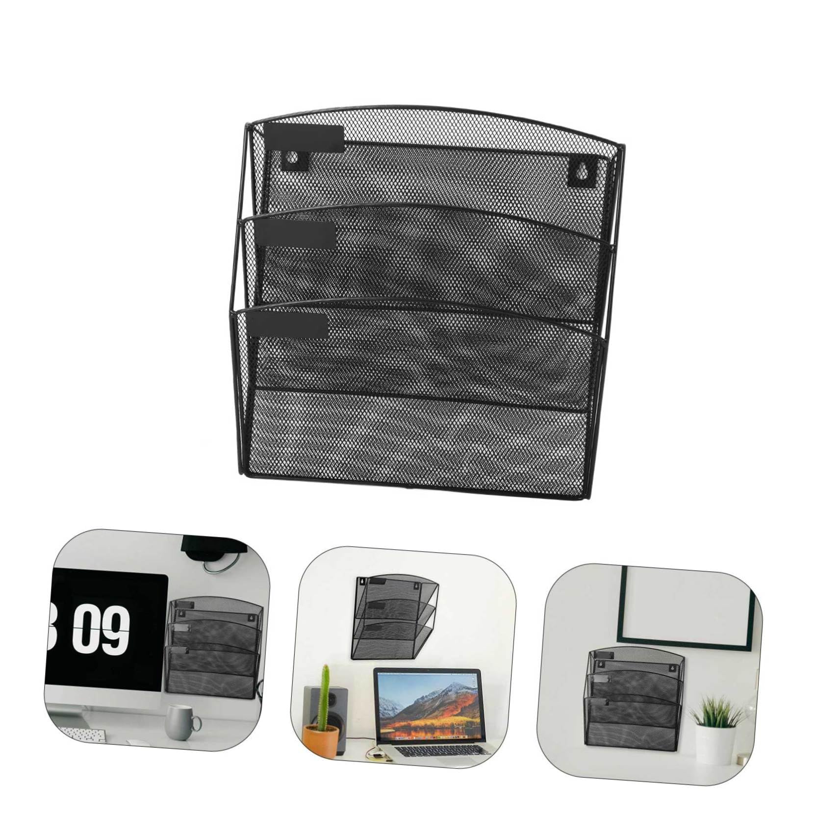Holibanna Wall File Holder Multi-layer Magazine -mounted Organizer for Office Installation Stylish Design Space-saving Storage