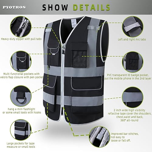 Miniatura 3 de Modifique el chaleco de seguridad reflectante de alta visibilidad, modifique el logotipo para requisitos particulares con el chaleco de seguridad de