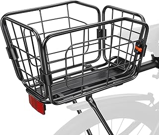 ONVIAN ONVIAN Rear Bike Rack, Aluminum Alloy Bike Cargo Rack, 22L Large Capacity Bicycle Basket, Foldable & Removable for Adult Bikes, 165 LB Load