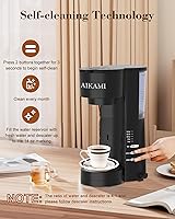 Vista 4 de 4 IN 1 Single Serve Coffee Maker with Milk Frother and Coffee Grinder, Coffee Maker for K Cup and Ground Coffee, with 30 oz Removable Water