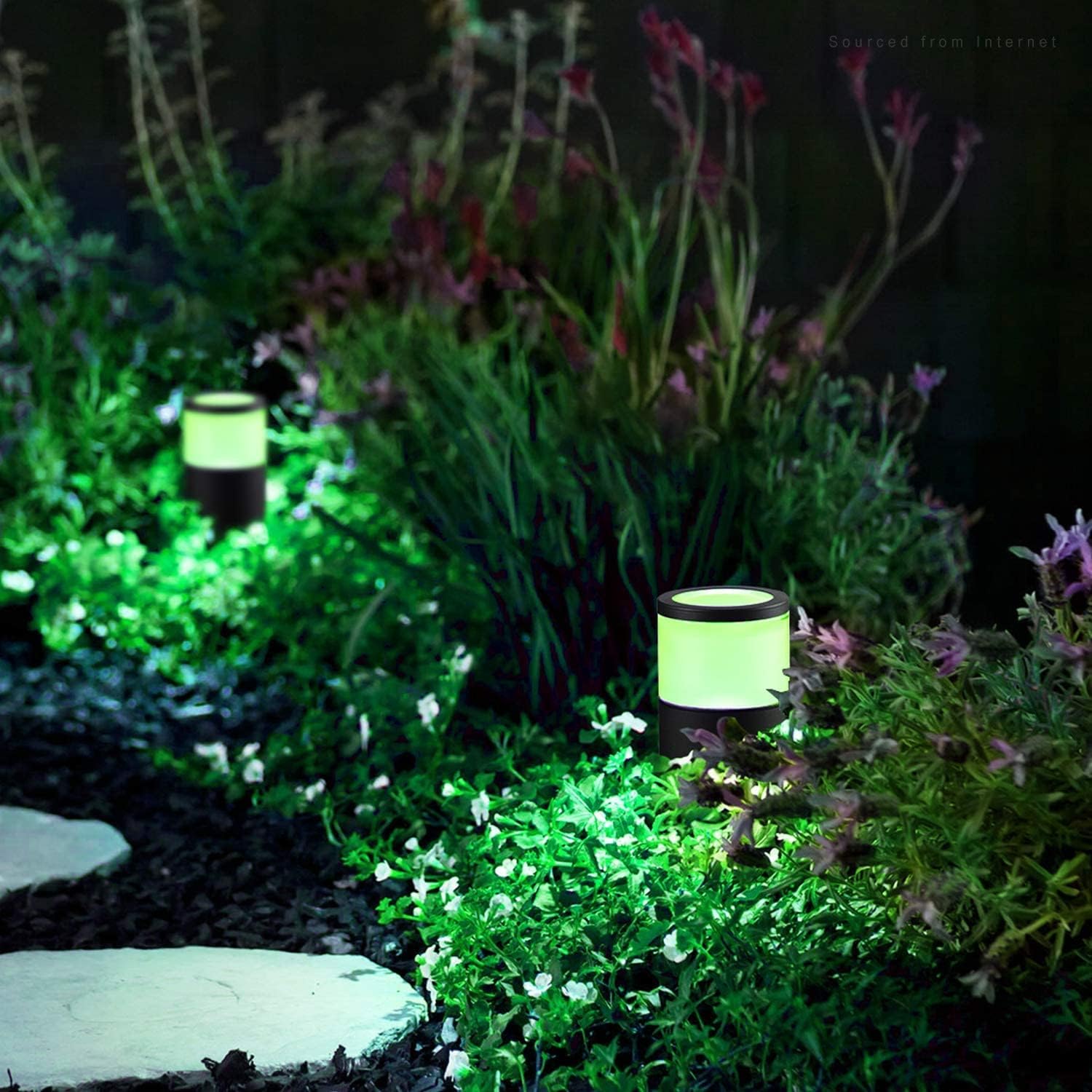 Get Special Price LEONLITE LED 4.5W RGBW Bollard Landscape Pathway Lights, 12-24V Low Voltage, Memory Function, 9 Modes, Die-Casted Aluminum Housing 7 Color Changing Light, Yard, Patio, Lawn, Walkway, Pack of 4