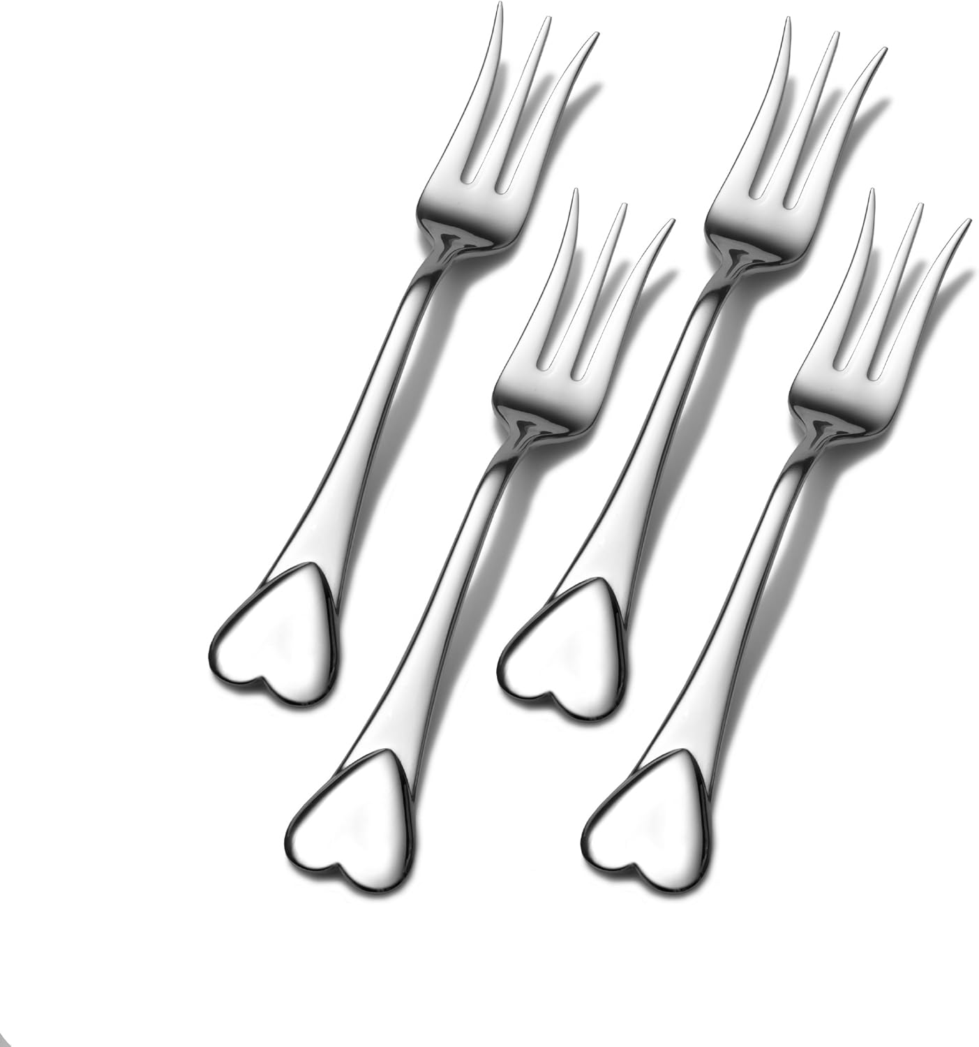 Towle Heart Stainless Steel Cocktail Fork, Set of 4 Towle Heart Cocktail Spoons