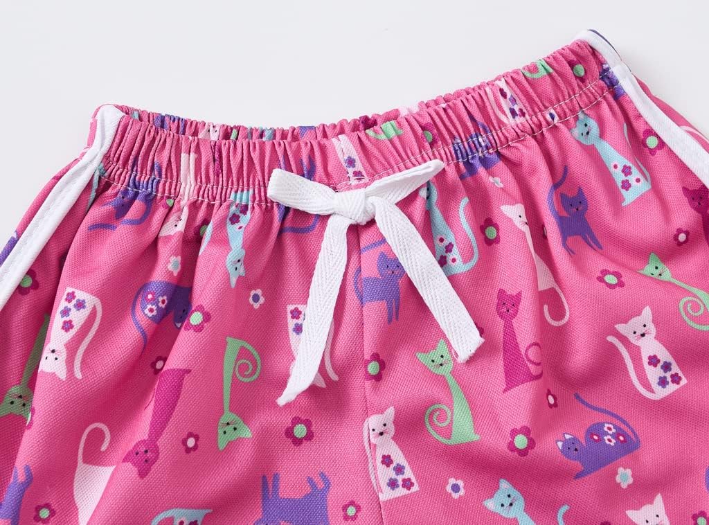Girls Shorts 3 Pack Athletic Running Shorts Printed Beach Shorts