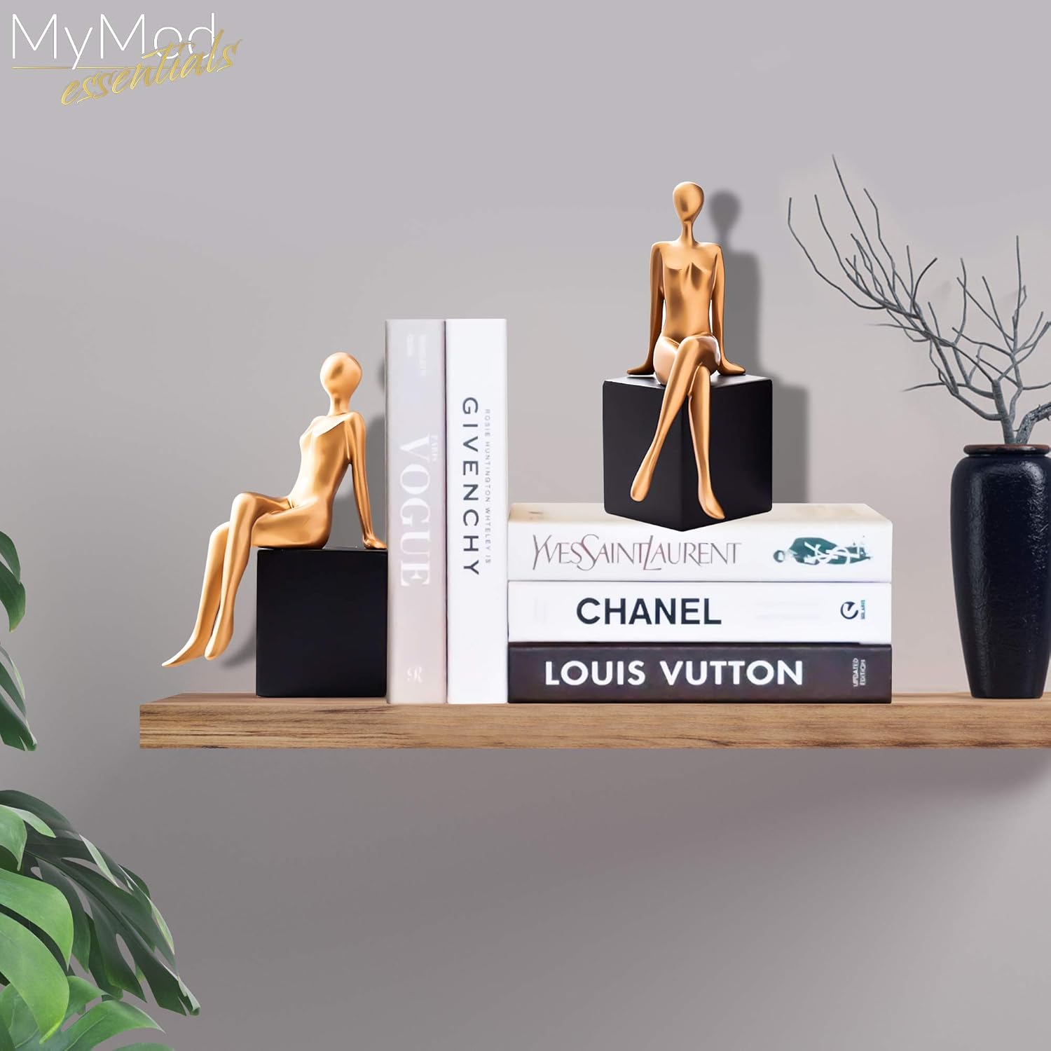 Modern Girl Statues Decorative Bookend Set. Add Modern Touch to Any Shelf or Table with These Unique Art of Confident Girl Statues. Use Them as Bookends Or Décor to Your Home and Office Modern Vibe! : Home & Kitchen