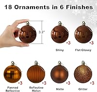 Vista 2 de Bolas de Navidad grandes de bronce de 3.2 pulgadas, adornos de decoración de árbol de Navidad, bolas colgantes inastillables para cumpleaños