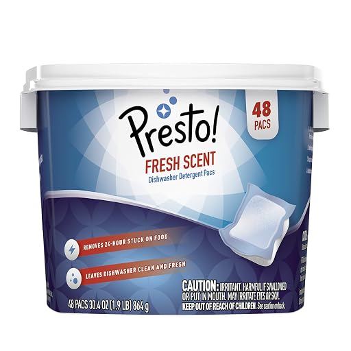 Presto Premium Dishwasher Detergent Pacs Fresh Scent 48ct