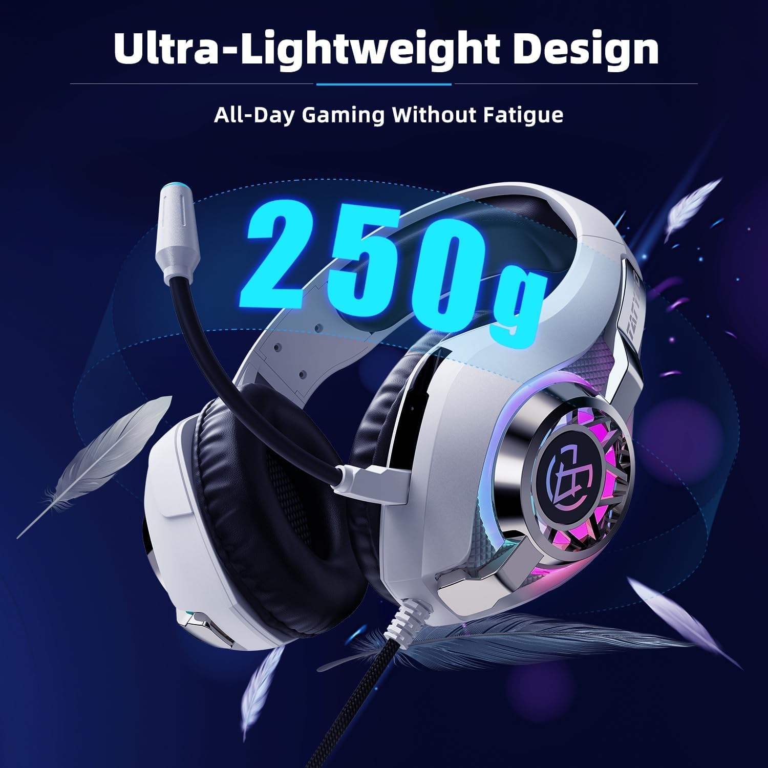 Casque de jeu pour PC, PS5, Switch, mobile, casque de jeu pour Nintendo avec micro antibruit, son stéréo basses profondes