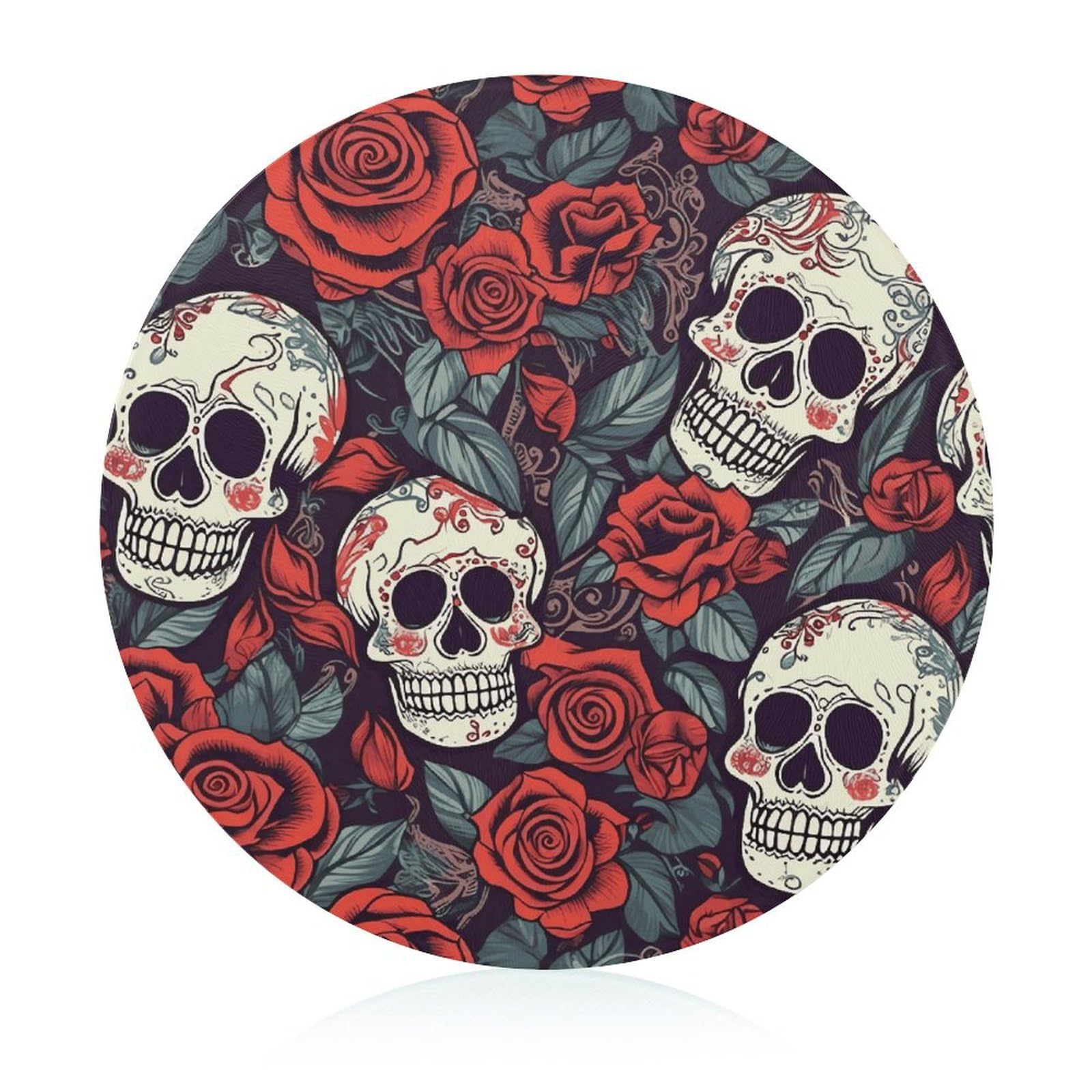 Planche à découper ronde en verre au design artistique