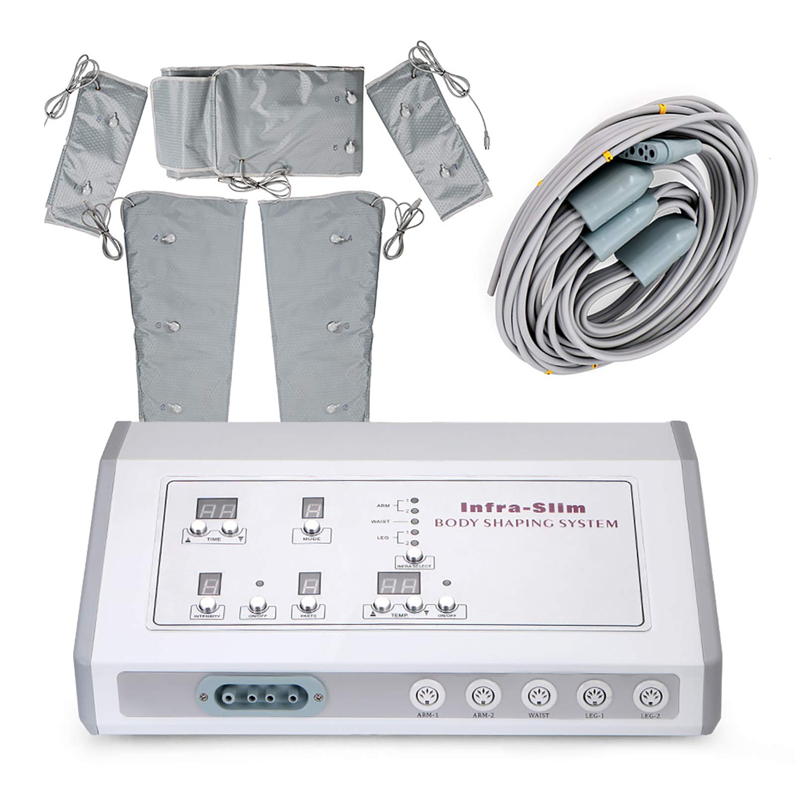Lymphdrainage Gerät für Arme Waist Beine | Lymphdrainagegerät mit Timer, 7 Massageintensitäten und 6 Massagemodi | 35-80°C Medizinisches Gerät für Zuhause Schönheitssalon