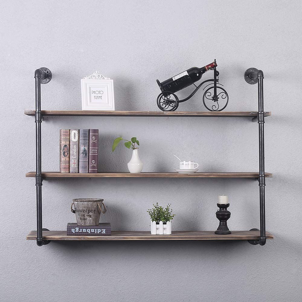 Buy GWH (3 Tier 48in) Industrial Pipe Shelving, Industrial Floating