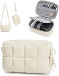 BAGSMART Digital Camera Case, Protective Puffy Camera Case with 2 Carrying Ways, Lightweight & Waterproof Small Camera Bag for Canon PowerShot G7X Mark II/III/Sony DSCW800/DSCW830 - Camel
