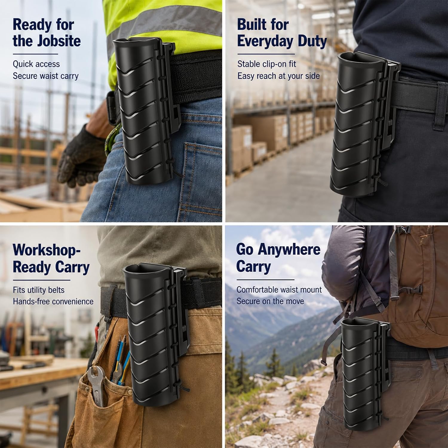 Lothee 2 Pack Tactical Baton Holder 360 Degree Rotating Baton Holster (16" - 21" - 26") for 1.2" Diameter Flashlight Expandable Security Tools for Police, Le, Security Officers' Duty Belt