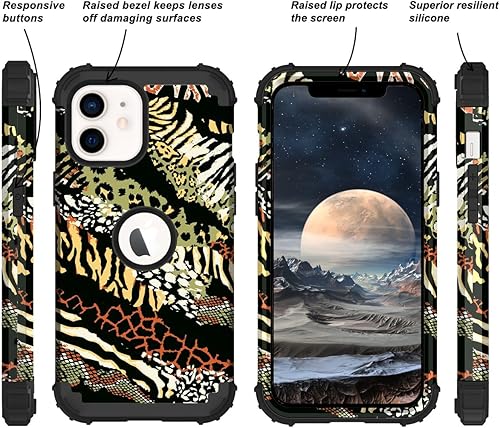 Miniatura 6 de Hocase Funda para iPhone 12 o iPhone 12 Pro (6.1 pulgadas), resistente, a prueba de golpes, protección híbrida plástico duro+ parachoques de suave
