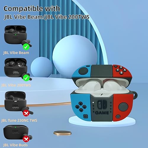 Miniatura 2 de 3 en 1 Funda de silicona compatible con JBL Vibe BeamVibe 200TWS, consola de juegos de anime de dibujos animados resistente para Vibe Beam funda