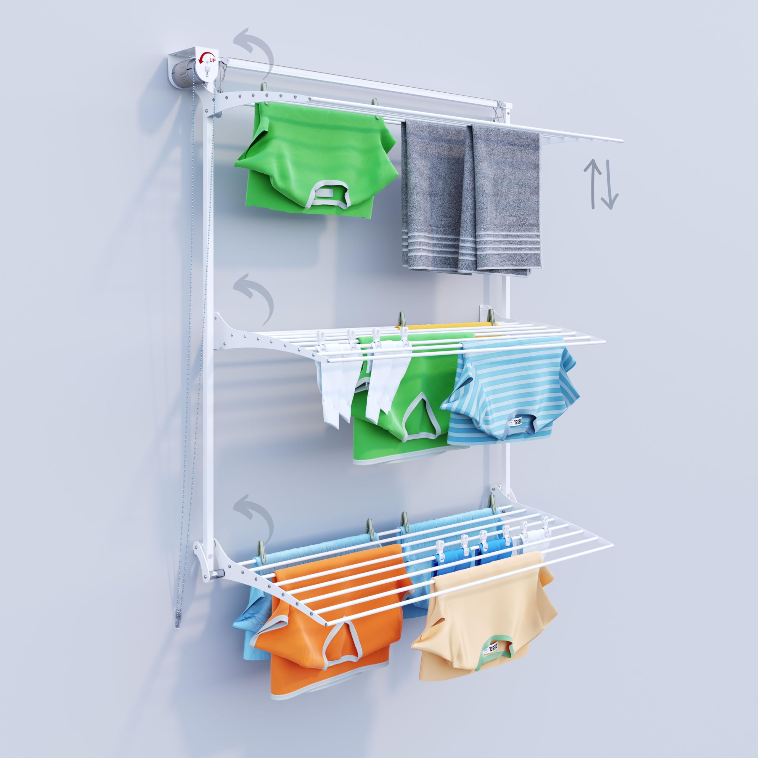 Foxydry White Tower Vertical Retractable Clothes Airer For Indoor And Outdoor Use (120, )
