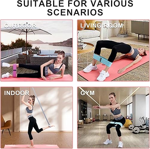 Miniatura 8 de Bandas de resistencia para entrenamiento, bandas de ejercicio gruesas antideslizantes para yoga, pilates, rehabilitación, fitness, 3 bandas para