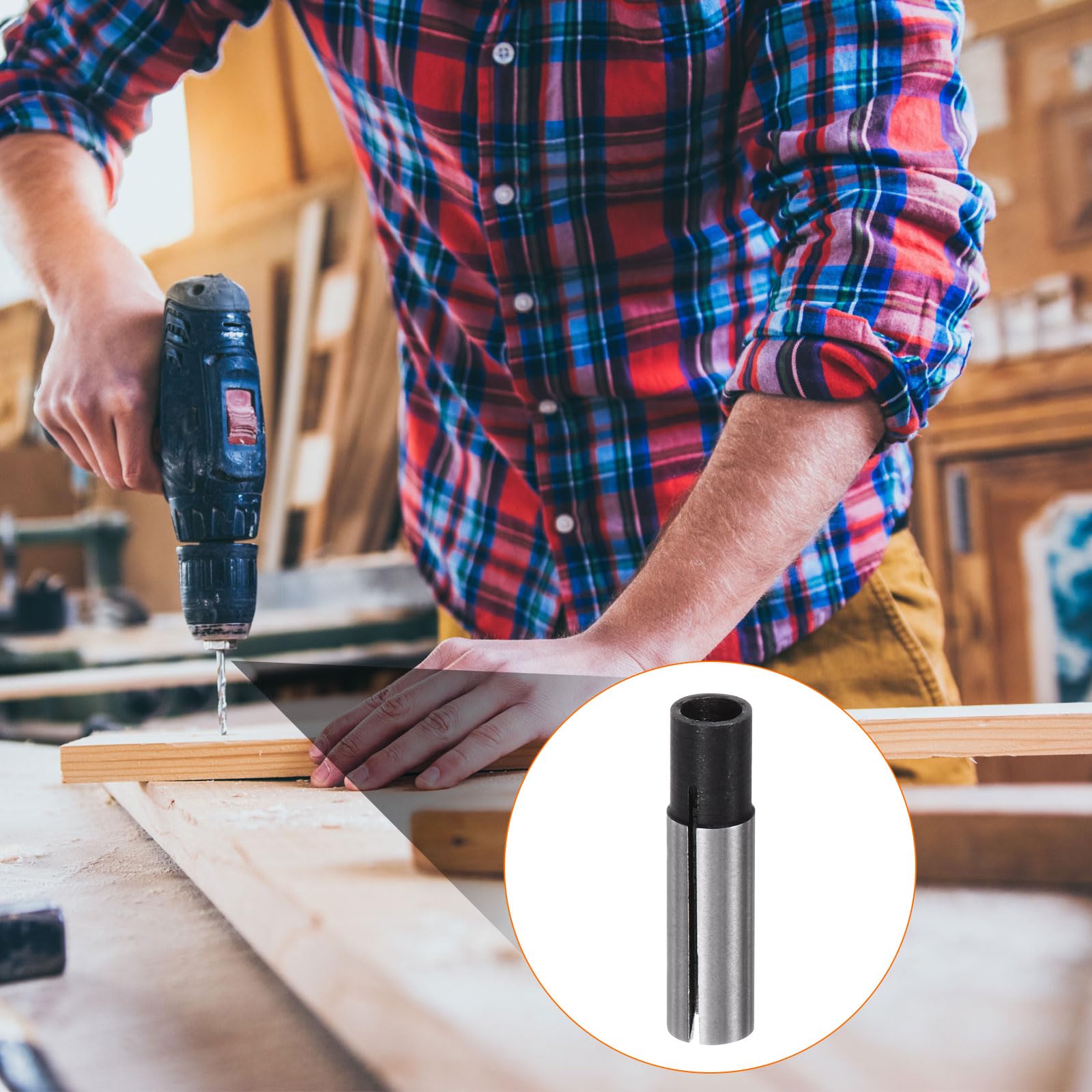 QUARKZMAN 2pz Collettore Mandrino Driver Adattatore 6mm a 4mm CNC Punta per Incisione Router Convertitore per CNC Macchina Utensile