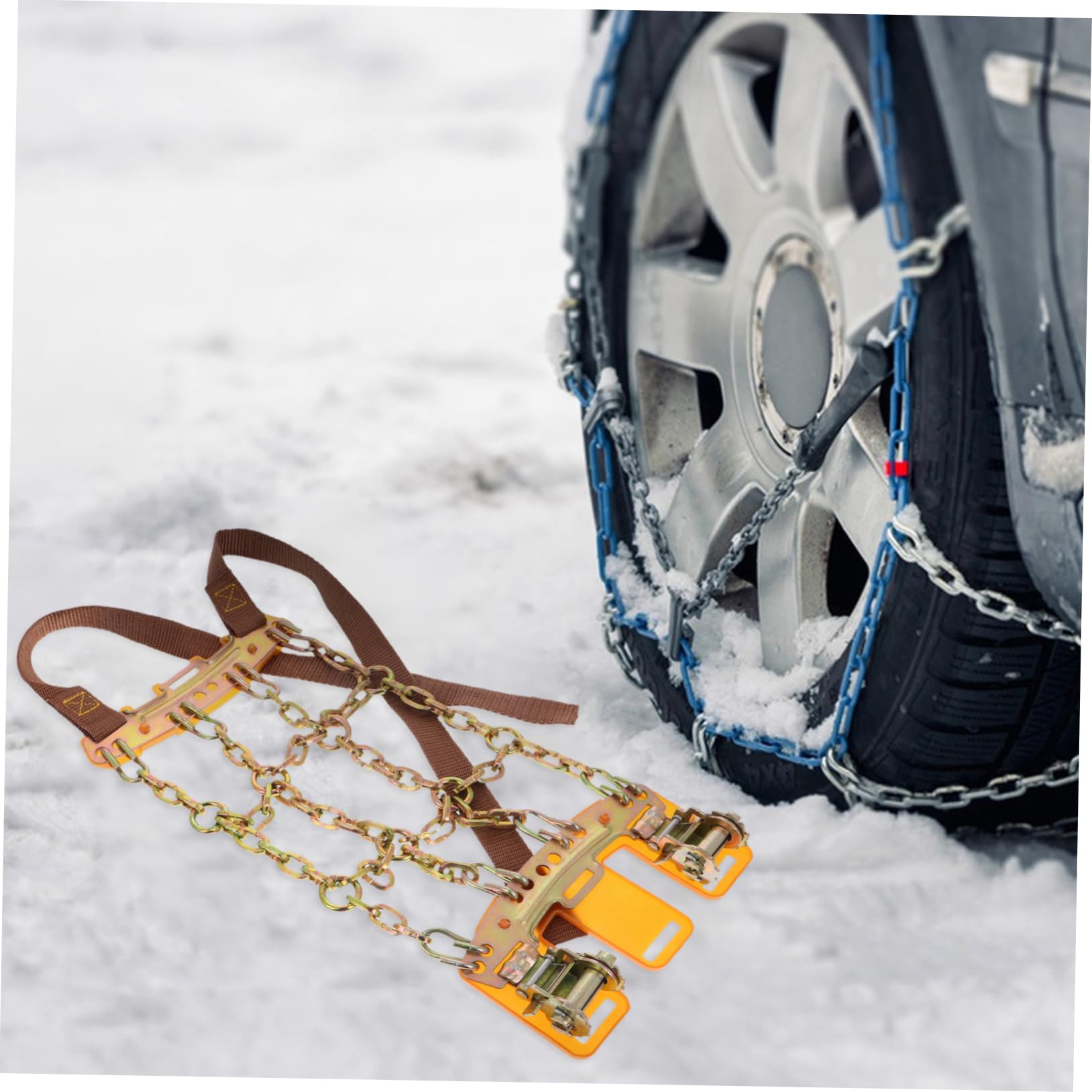 Vaguelly Catene Antiscivolo su per Neve Suv Pneumatici Auto Regolabili da Design Alta Durabilità in Acciaio Ninesquare per Viaggi Outdoor Fango