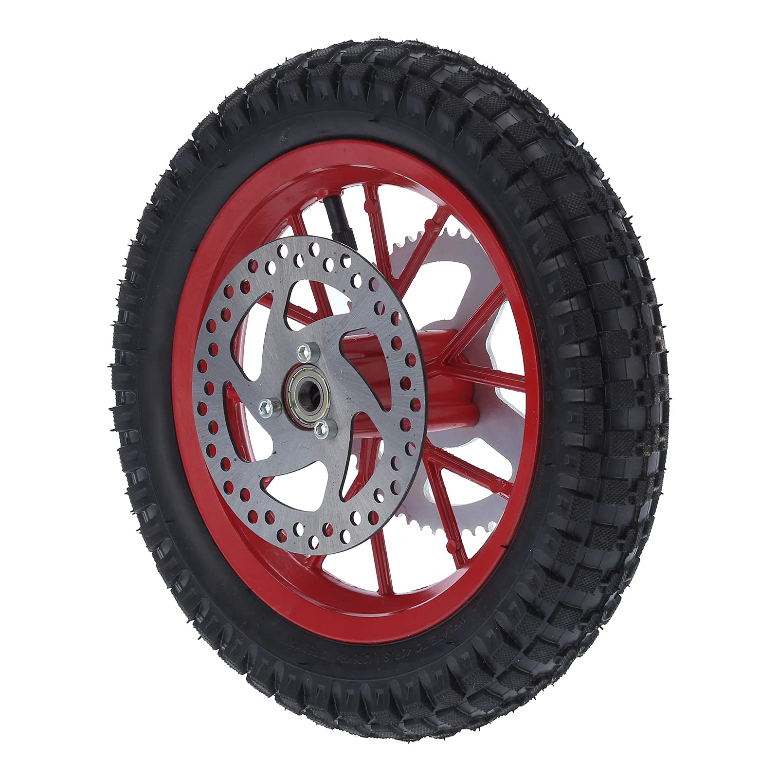Tylne Koło Roweru Kieszonkowego Niezawodna Opona Przeciwpoślizgowa ze Stopu Stali do Roweru Terenowego 47 Cm3 49 Cm3, Wygodna w Użyciu dla Rowerzystów (C (czerwony))