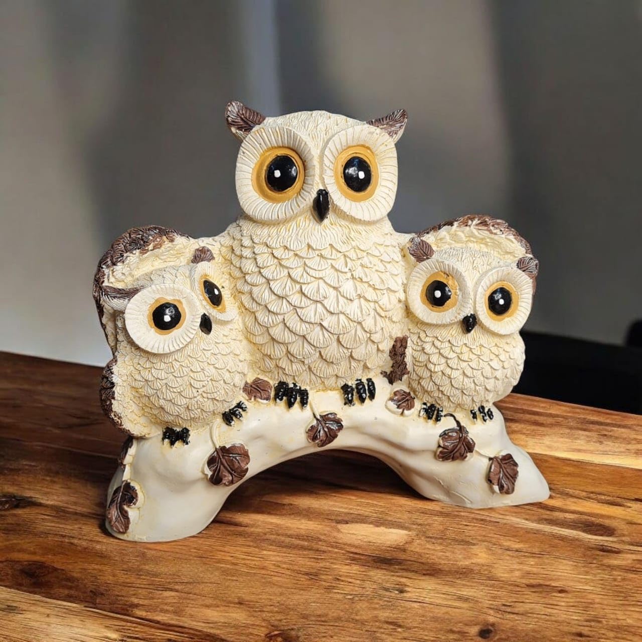 Buy Saudeep India 3 Owl Family Idol for Home Decor | Mother Owl