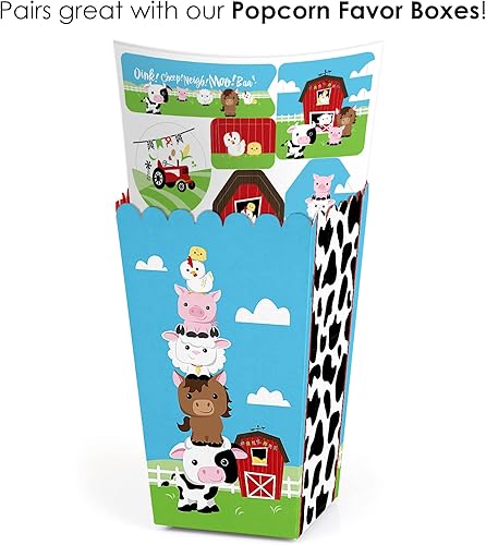 Miniatura 6 de Big Dot of Happiness Farm Animals - Juego de calcomanías para baby shower o fiesta de cumpleaños, 12 hojas, 120 calcomanías