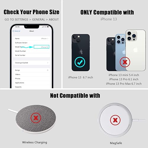 Miniatura 7 de Nvollnoe Funda para iPhone 13 con tarjetero de cuero resistente y duradero, bloqueo RFID, a prueba de golpes, delgada, ranura para tarjeta de