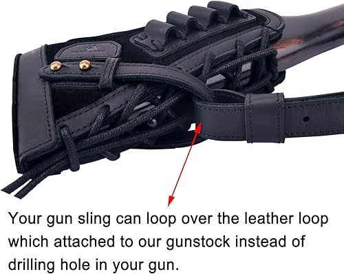 Miniatura 6 de Eslinga de rifle de cuero sin taladro con culata de pistola para acción de palanca .30-30 .30-06 .308 .357 .45-70 .22LR
