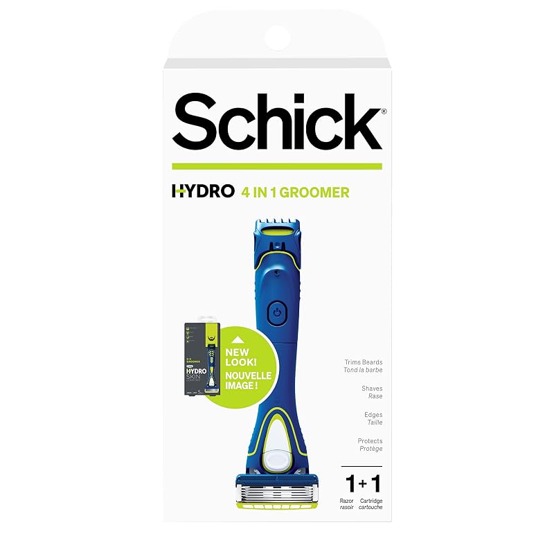 Schick Hydro Groomer, 1 Mens Razor Handle with Beard Trimmer & 1 Refill 1 Count (Pack of 1) Hydrate