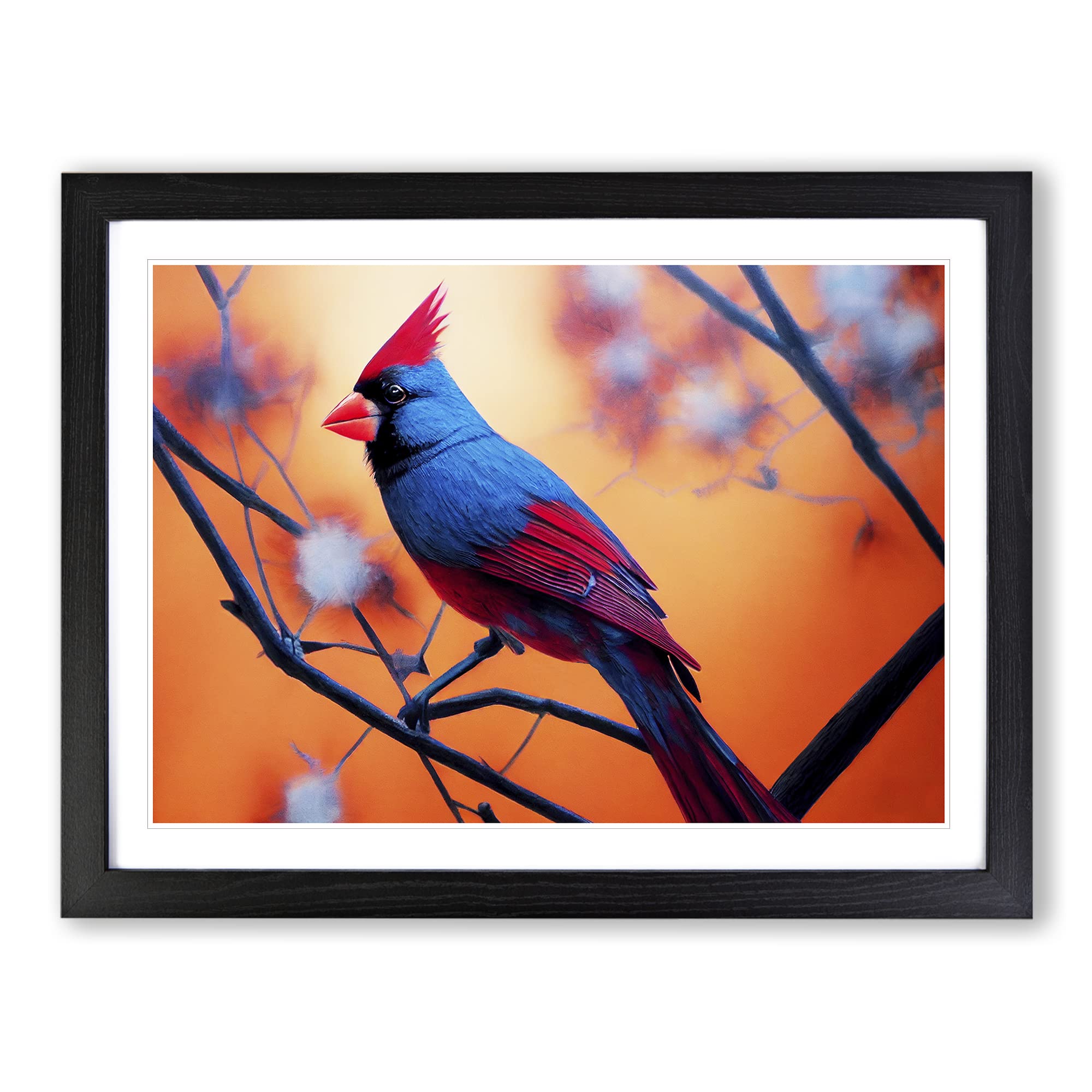Cardinal Bird Vol.10 Framed Print, Black, A3 (46 x 34 cm)