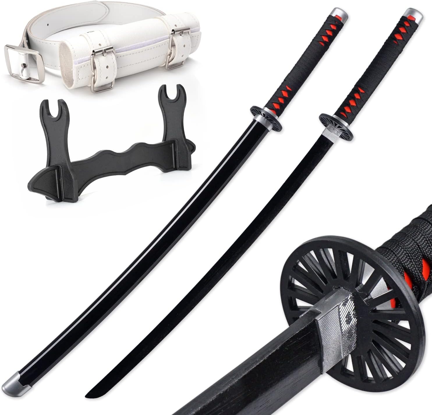 Zisu Demon Slayer Sword, About 41 inches, Hashira Pillars & Protagonist Katana for Cosplay Purpose, Anime Original Texture (Black-Tanjirou)
