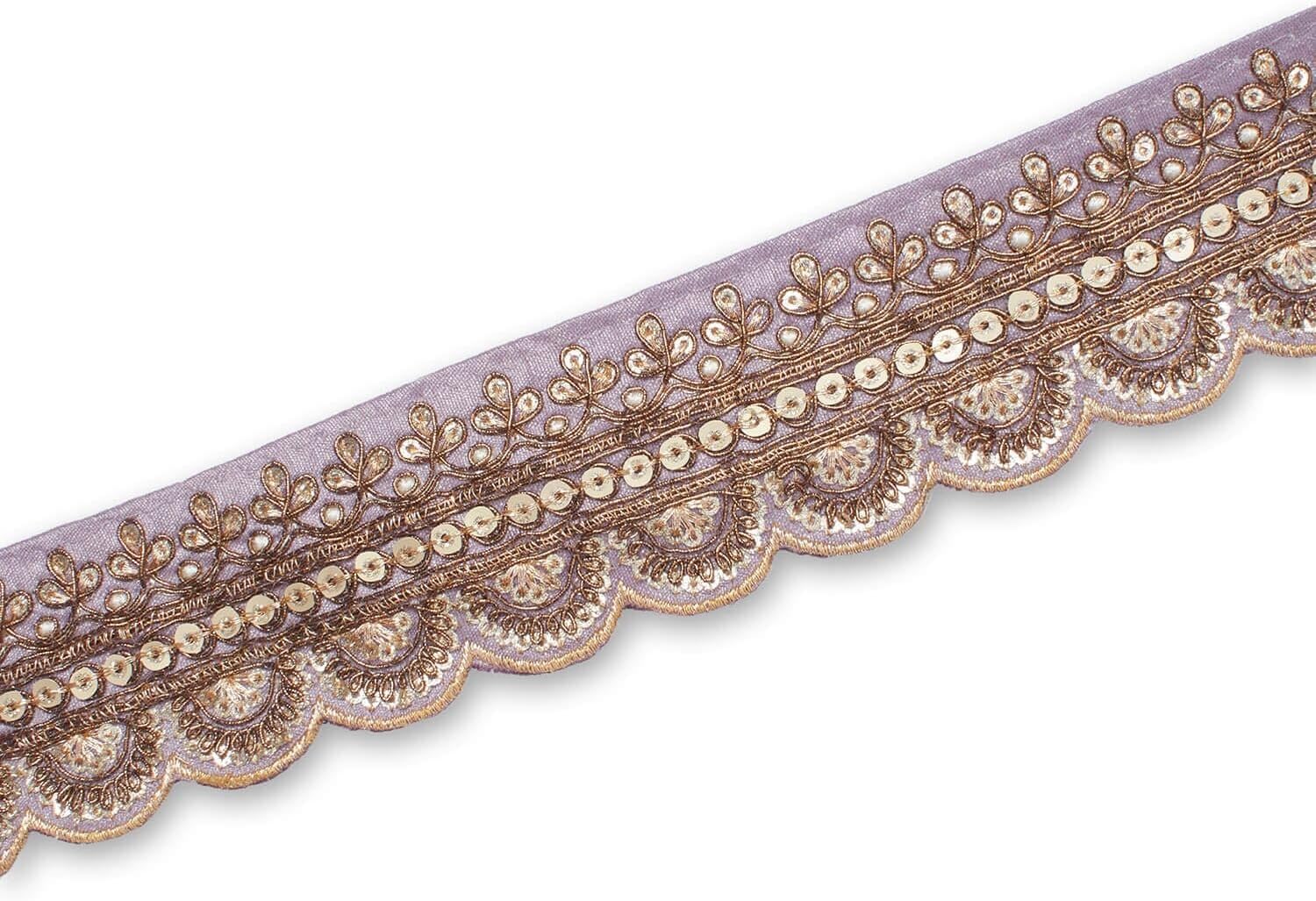 2 Inch Regal Gold Metallic Sequined Cording On Plain Woven Trim for Sewing, Crafts, Decor, & Upholstery - Kelly Green 1 Pack (9.8 Yards / 9 Meters)