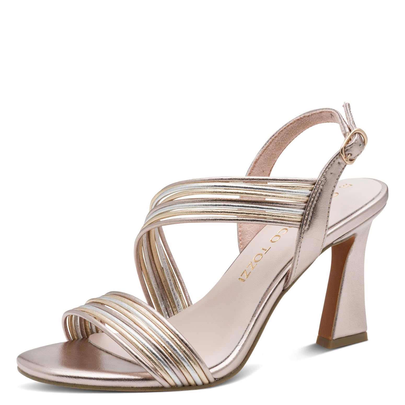 MARCO TOZZI Women Sandal soft Feel Me footbed soft lining Summery, pink (ROSE MET. COMB), 4.5 UK