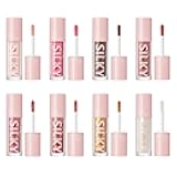 ZUK Pudaier 8Pcs Glitter Lip Gloss Set, Moisturizing Liquid Lipstick Kit Lip Plumper Gloss High Shine Lip Gloss for Women Girl Mother's Day Gifts