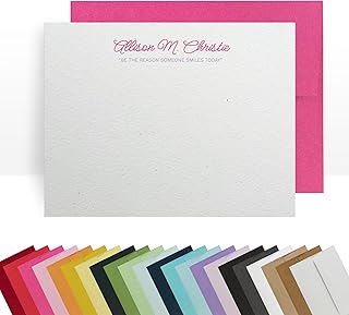 Personalized Note Cards – Custom Flat Stationery Set with Name – Persona...