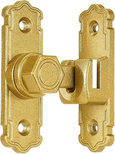 Miniatura 7 de Paquete de 2 cierres dorados para puerta de granero, aleación de aluminio de 90180 grados, pestillo de bloqueo de puerta de ángulo recto, herrajes